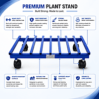 Heavy Duty Metal Plant Trolley with 360° Rotating Wheels