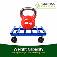 Heavy Duty Metal Plant Trolley with 360° Rotating Wheels